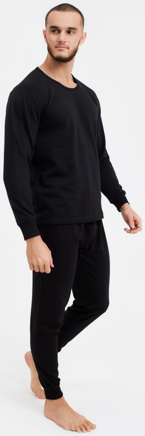 Термобельё мужское НАЧЁС (лонгслив/брюки), цвет чёрный, размер 56