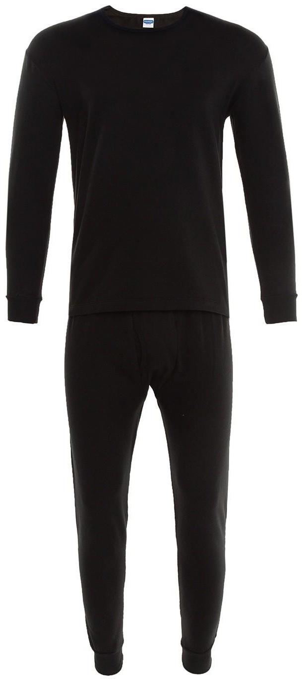 Термобельё мужское НАЧЁС (лонгслив/брюки), цвет чёрный, размер 56