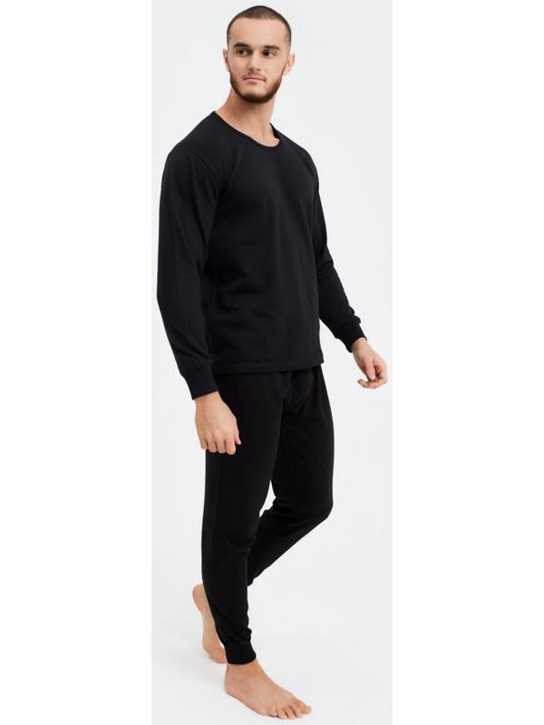 Термобельё мужское НАЧЁС (лонгслив/брюки), цвет чёрный, размер 56