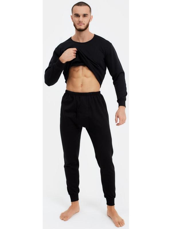 Термобельё мужское НАЧЁС (лонгслив/брюки), цвет чёрный, размер 56