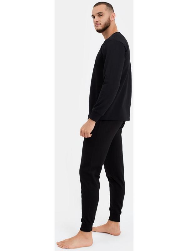 Термобельё мужское НАЧЁС (лонгслив/брюки), цвет чёрный, размер 56