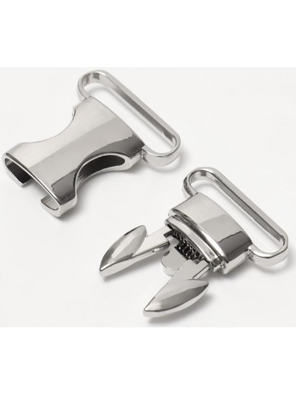 Фастекс 20 мм, металлический, нагрузка до 10 кг, цвет серебряный