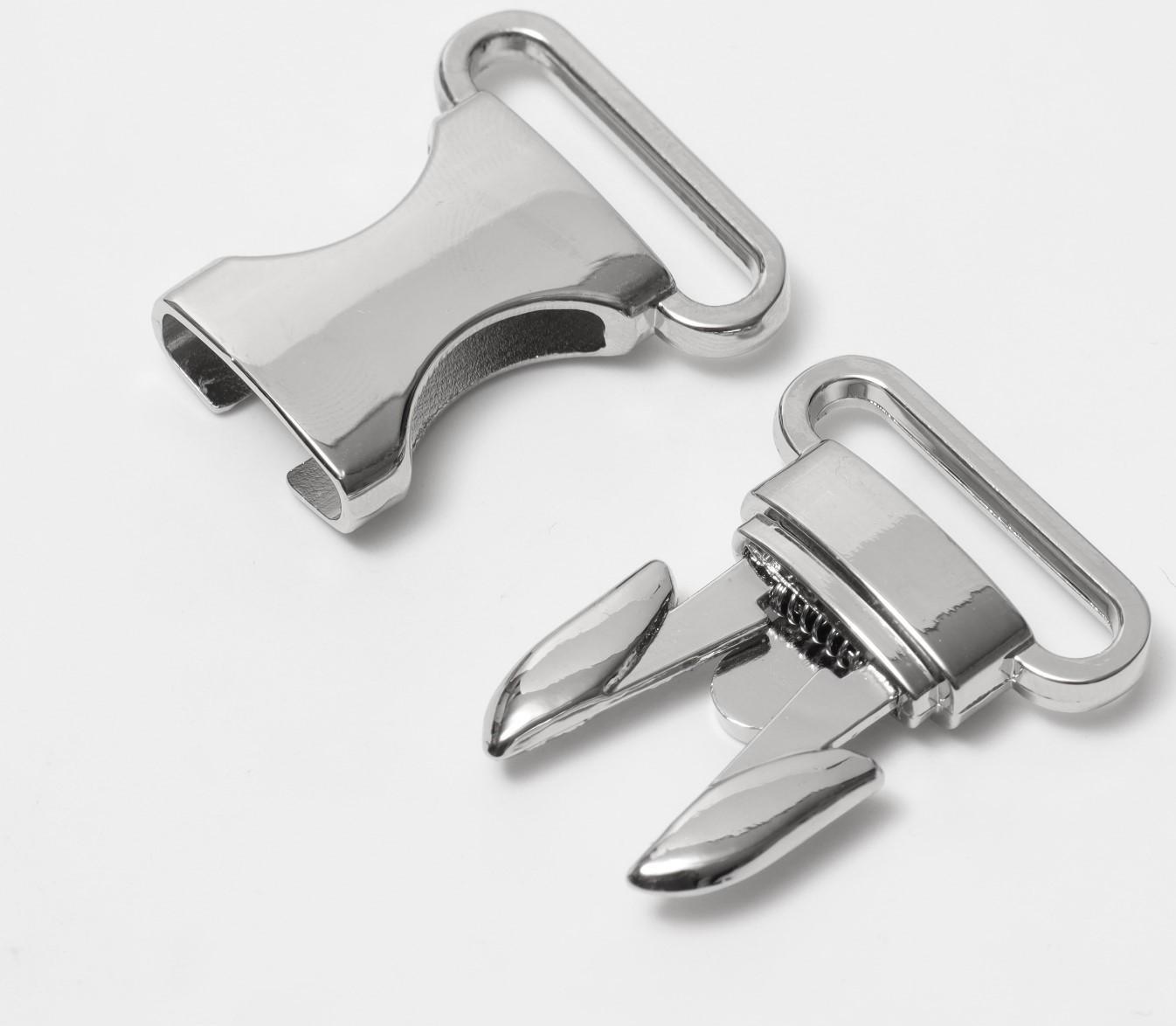 Фастекс 24 мм, металлический, нагрузка до 20 кг, цвет серебряный