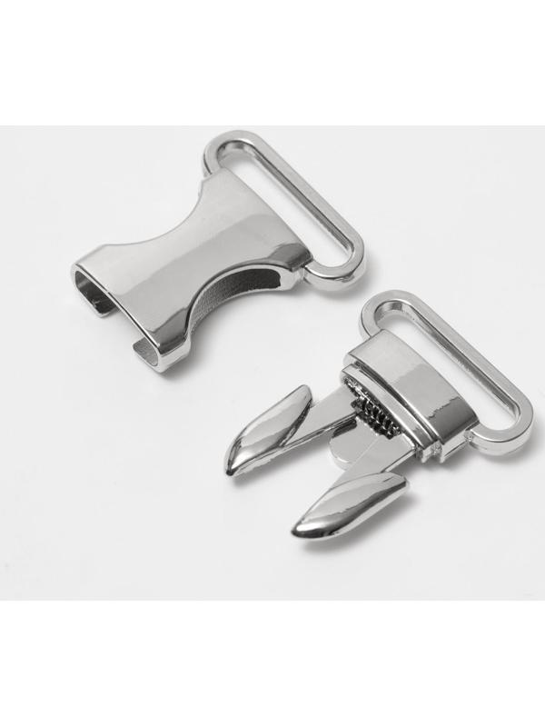 Фастекс 24 мм, металлический, нагрузка до 20 кг, цвет серебряный