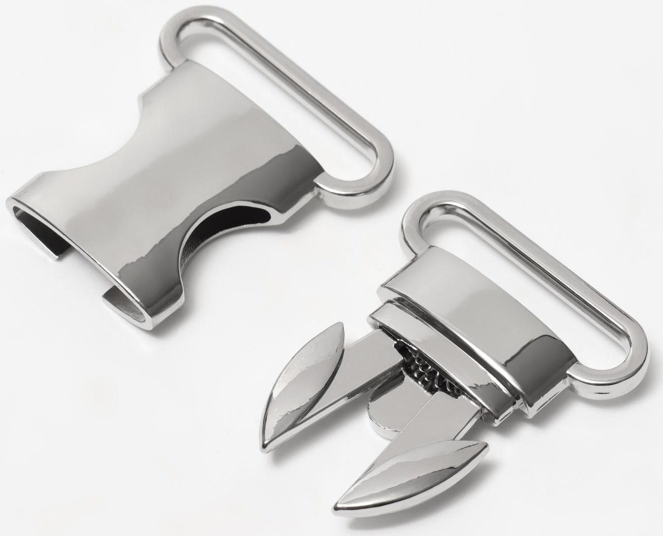 Фастекс 30 мм, металлический, нагрузка до 35 кг, цвет серебряный