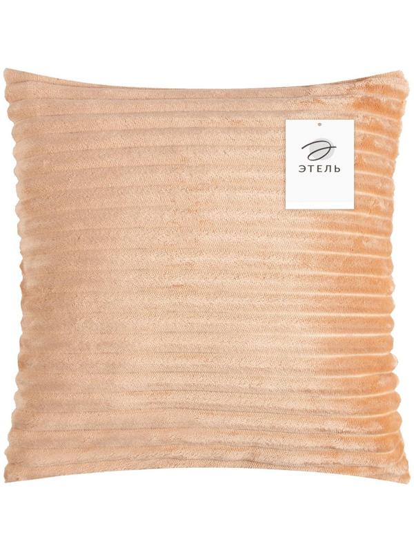 Наволочка декоративная Этель цвет бежевый,40х40 см, велсофт, 100% п/э