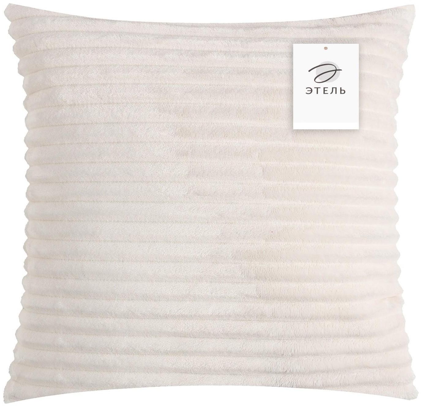 Наволочка декоративная Этель цвет белый,40х40 см, велсофт, 100% п/э