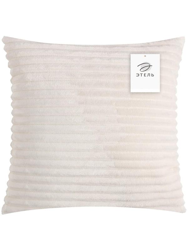 Наволочка декоративная Этель цвет белый,40х40 см, велсофт, 100% п/э