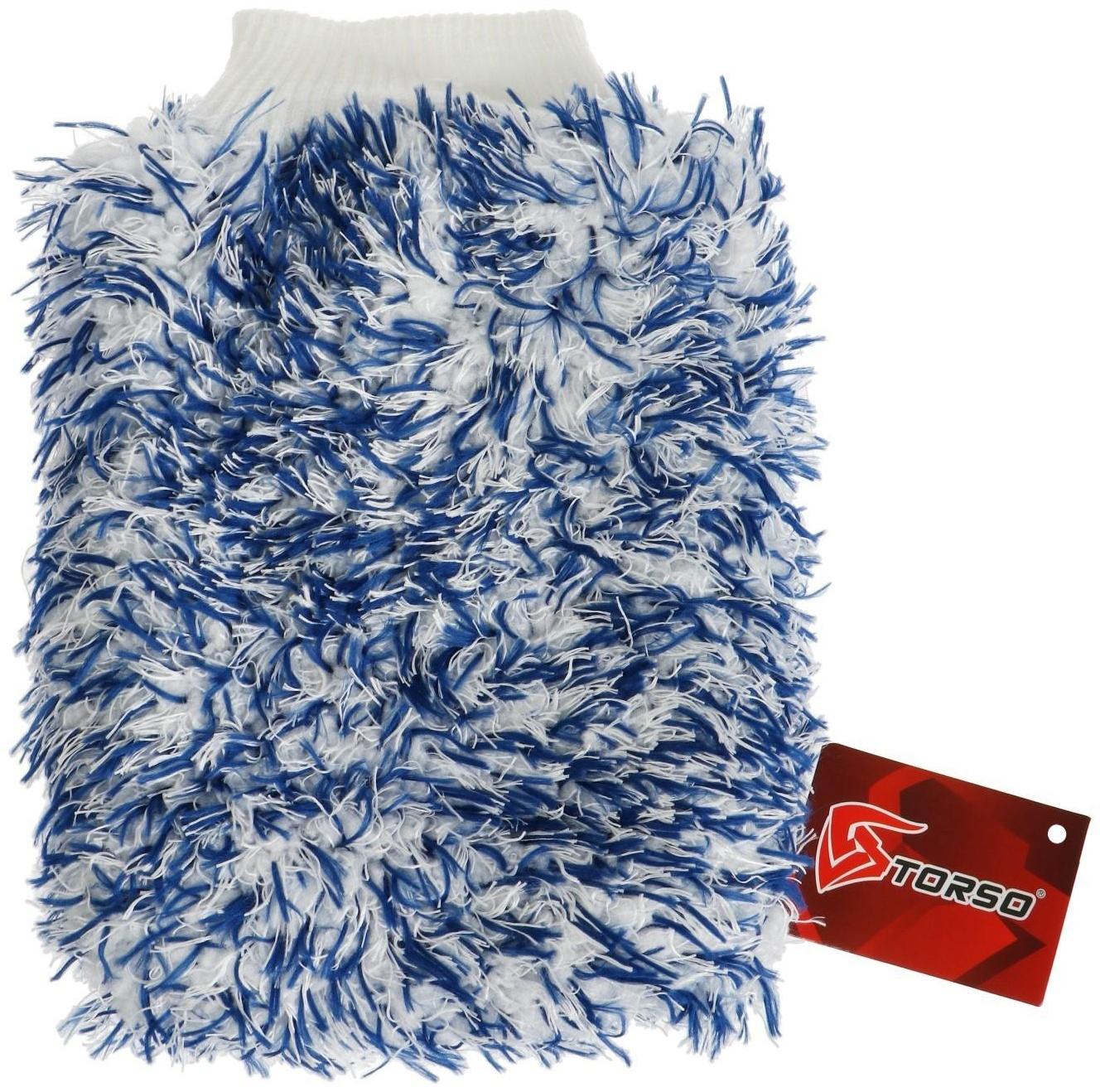 Варежка для мытья автомобиля TORSO, 18×24 см, двухсторонняя