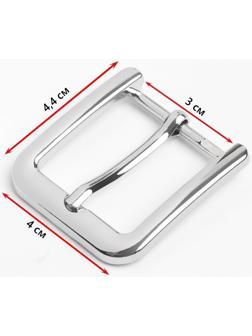 Пряжка для ремня, 4 × 4,4 см, 30 мм, цвет серебряный