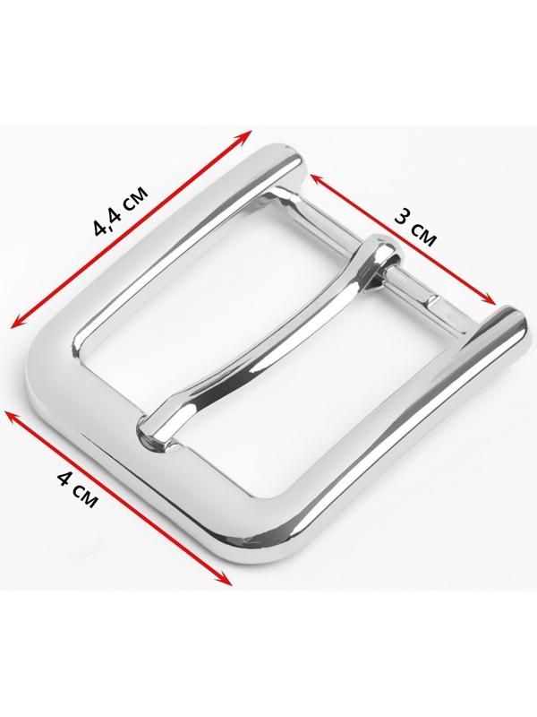 Пряжка для ремня, 4 × 4,4 см, 30 мм, цвет серебряный