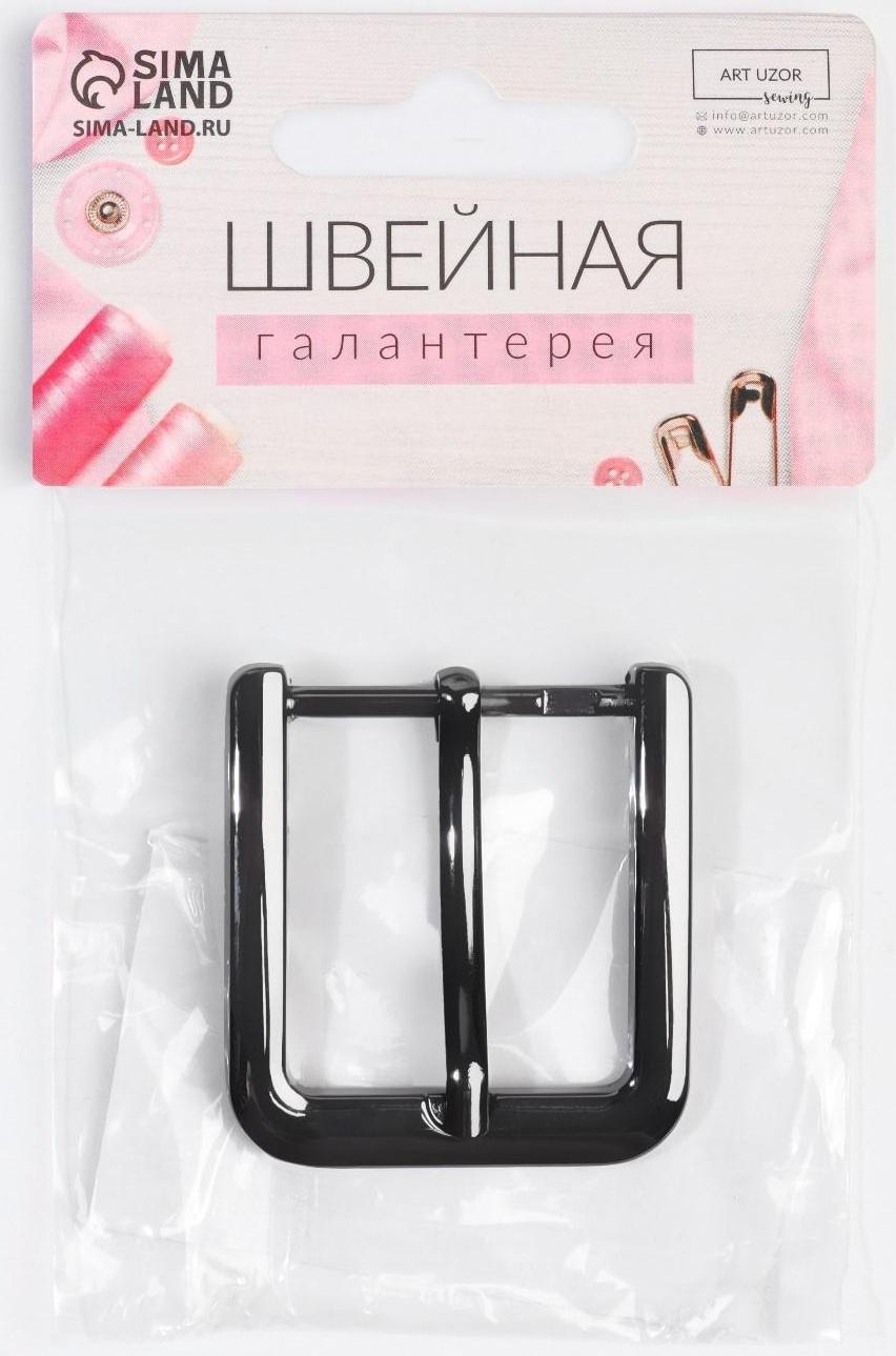 Пряжка для ремня, 4 × 4,4 см, 30 мм, цвет чёрный никель