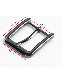 Пряжка для ремня, 4 × 4,4 см, 30 мм, цвет чёрный никель