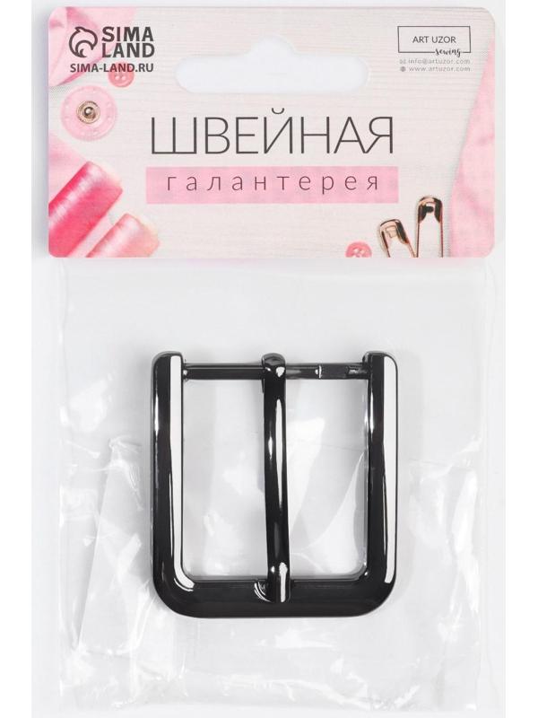 Пряжка для ремня, 4 × 4,4 см, 30 мм, цвет чёрный никель