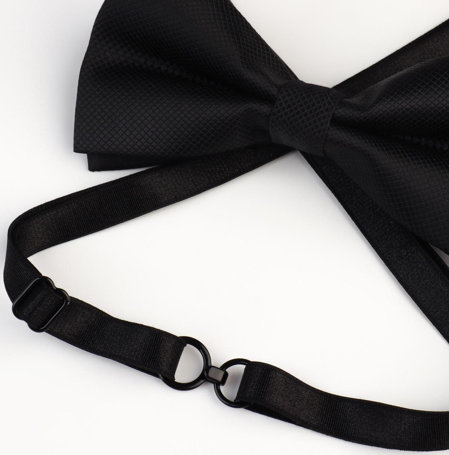 Набор металлической фурнитуры для галстука-бабочки: кольцо, крючок, регулятор 1 см, цвет чёрный