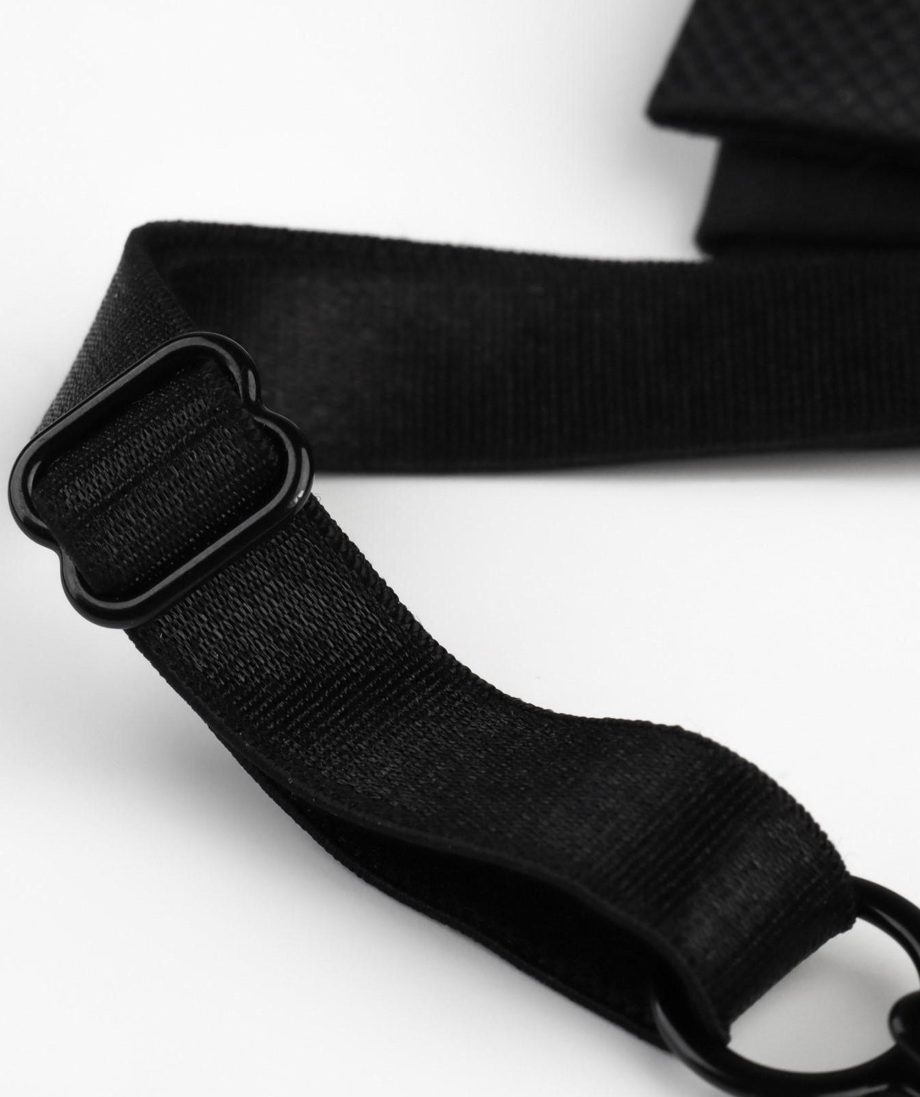 Набор металлической фурнитуры для галстука-бабочки: кольцо, крючок, регулятор 1 см, цвет чёрный