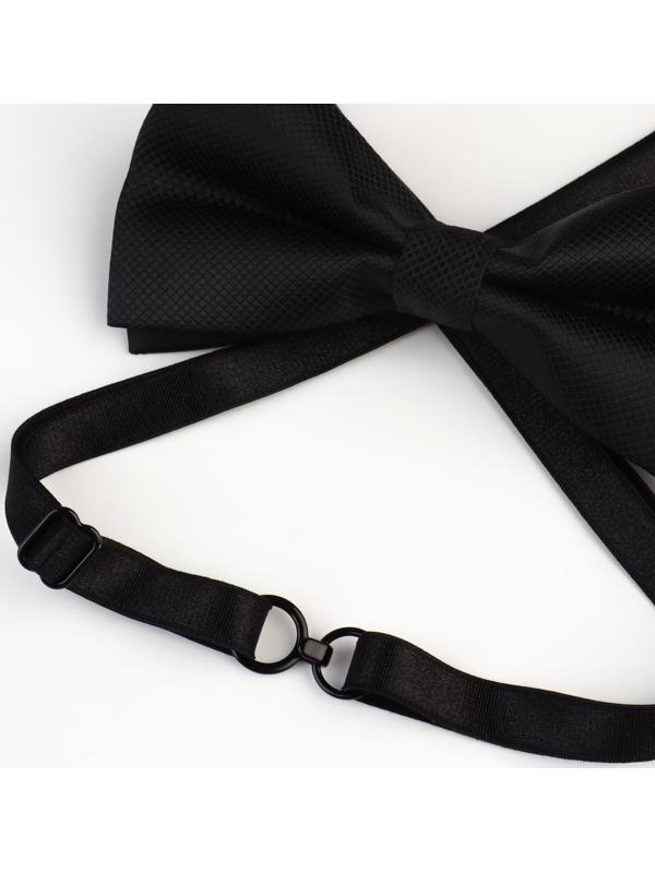 Набор металлической фурнитуры для галстука-бабочки: кольцо, крючок, регулятор 1 см, цвет чёрный