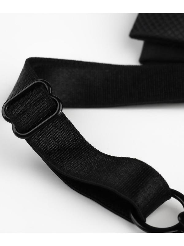 Набор металлической фурнитуры для галстука-бабочки: кольцо, крючок, регулятор 1 см, цвет чёрный