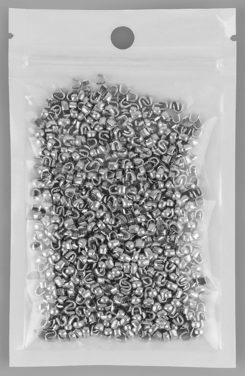 Верхний металлический ограничитель для молнии, №3, 1000 ± 20 шт, цвет серебряный