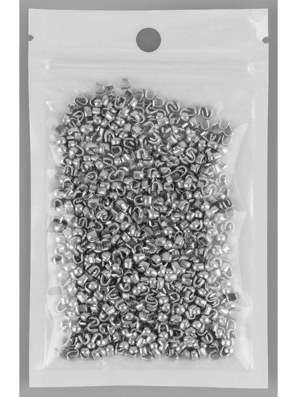 Верхний металлический ограничитель для молнии, №3, 1000 ± 20 шт, цвет серебряный