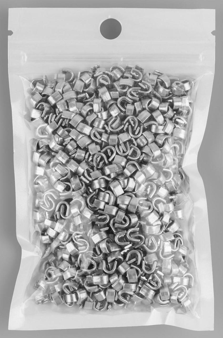 Верхний металлический ограничитель для молнии, №8, 1000 ± 20 шт, цвет серебряный