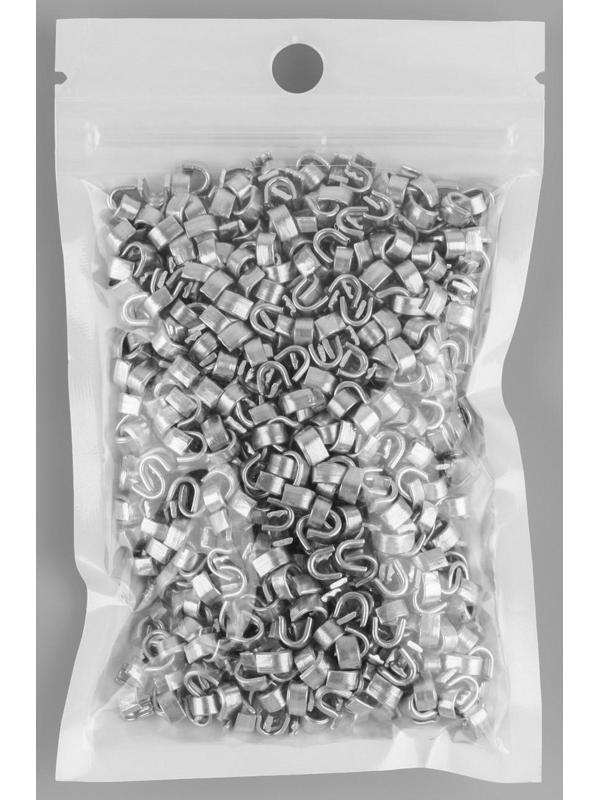 Верхний металлический ограничитель для молнии, №8, 1000 ± 20 шт, цвет серебряный