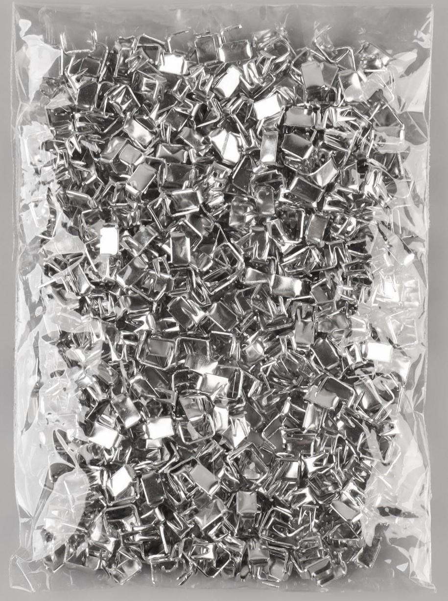 Нижний металлический ограничитель для молнии, №3, 1000 ± 20 шт, цвет серебряный