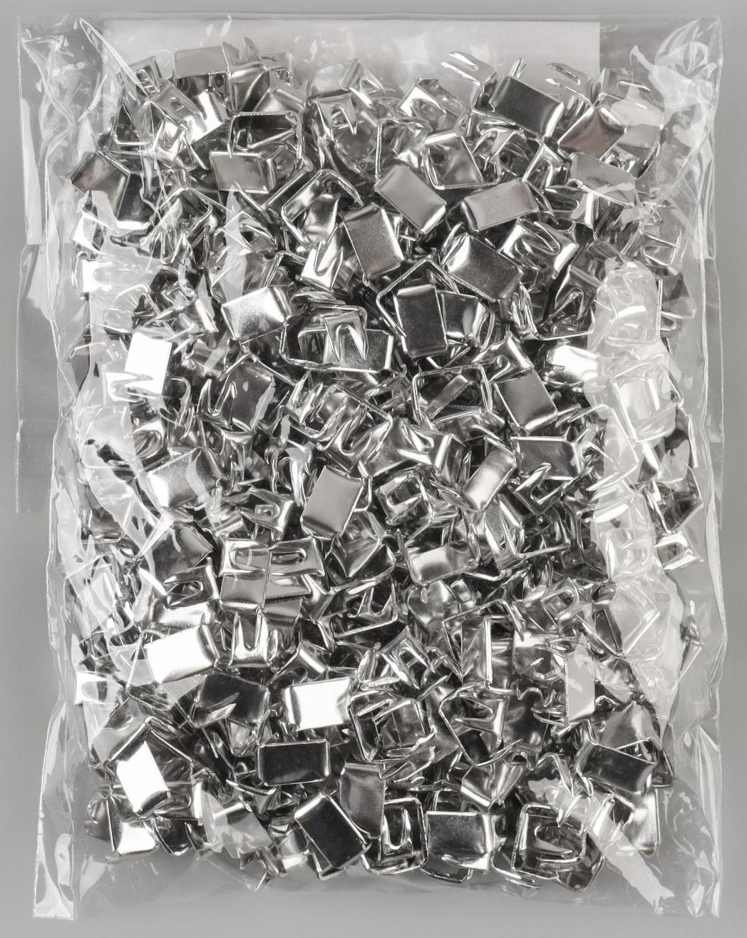 Нижний металлический ограничитель для молнии, №5, 500 ± 15 шт, цвет серебряный