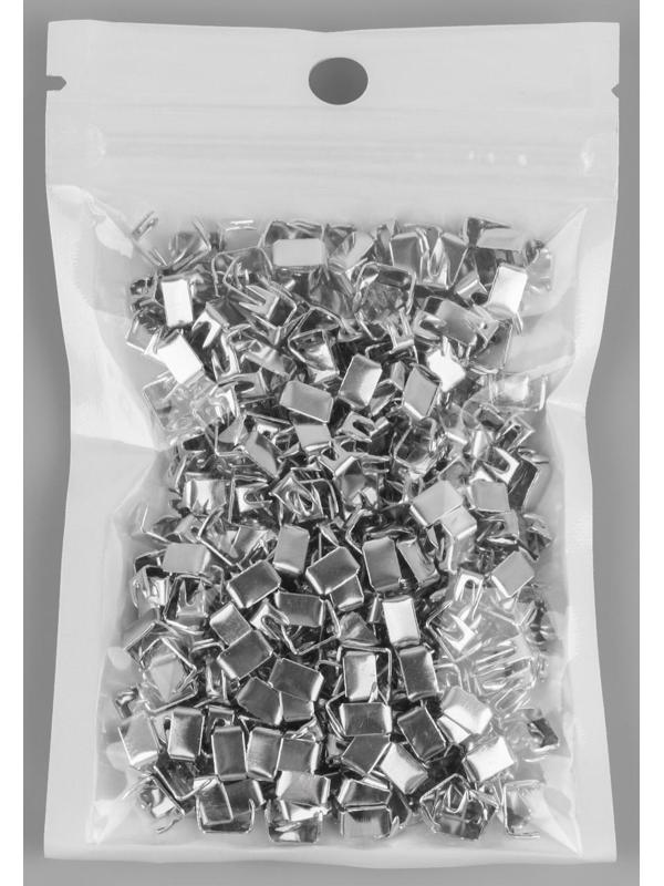 Нижний металлический ограничитель для молнии, №5, 500 ± 15 шт, цвет серебряный