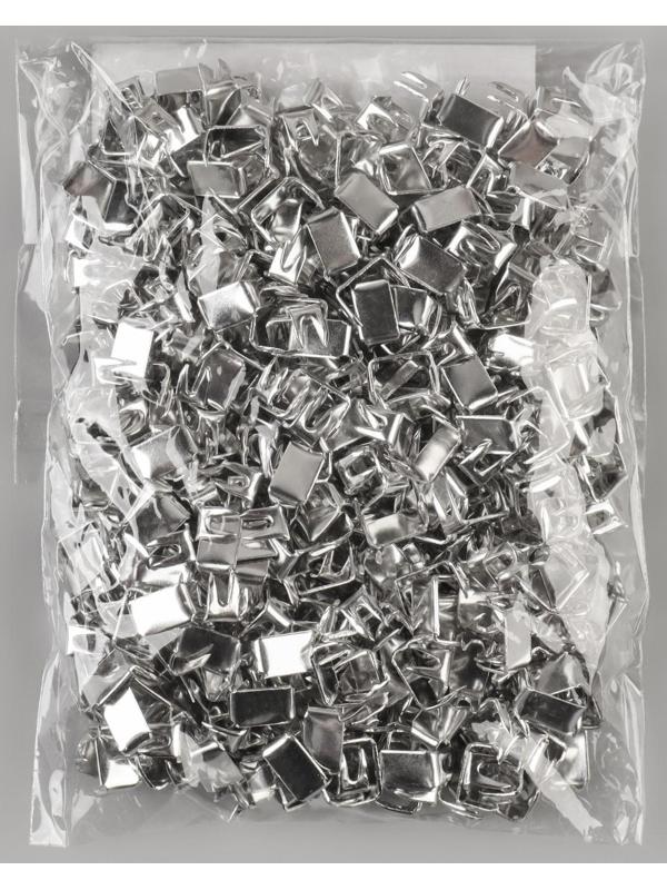 Нижний металлический ограничитель для молнии, №5, 500 ± 15 шт, цвет серебряный