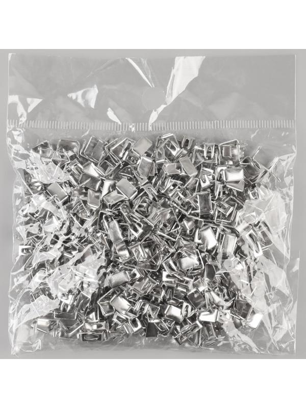 Нижний металлический ограничитель для молнии, №8, 500 ± 15 шт, цвет серебряный