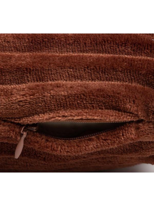 Наволочка декоративная Этель цвет коричневый,40х40 см, велсофт, 100% п/э