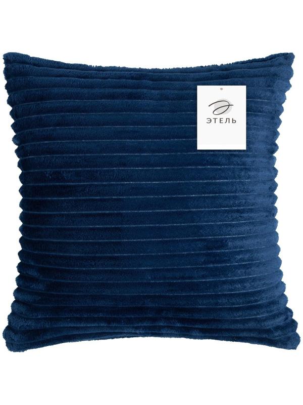 Наволочка декоративная Этель цвет синий,40х40 см, велсофт, 100% п/э