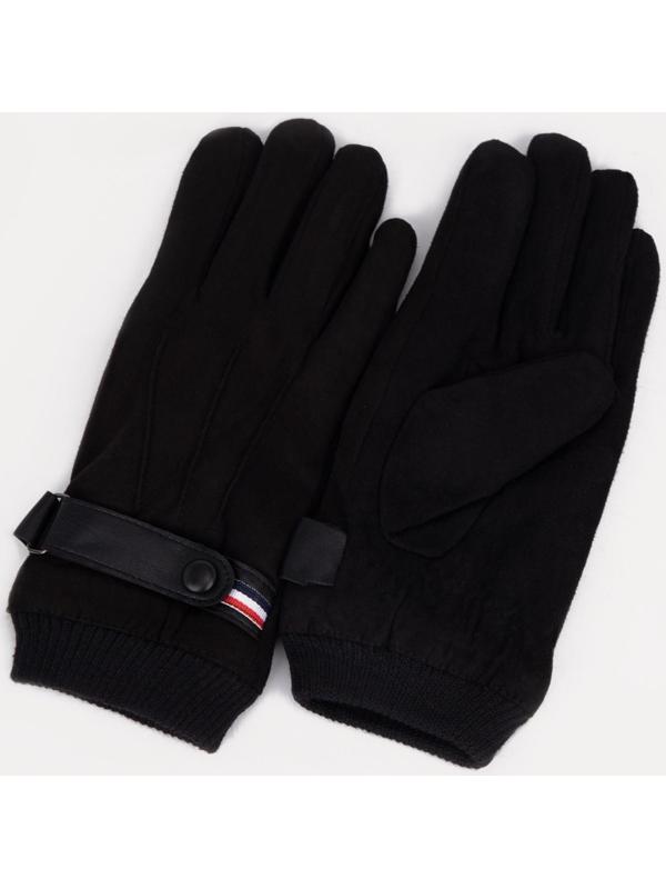 Перчатки мужские, безразмерные, с утеплителем, цвет чёрный