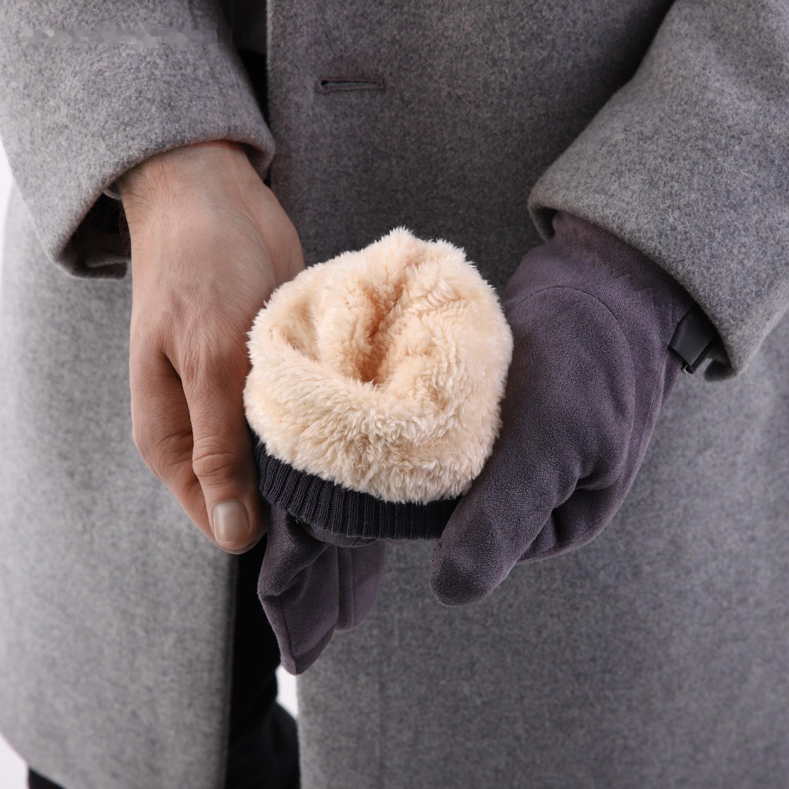 Перчатки мужские, безразмерные, с утеплителем, цвет серый