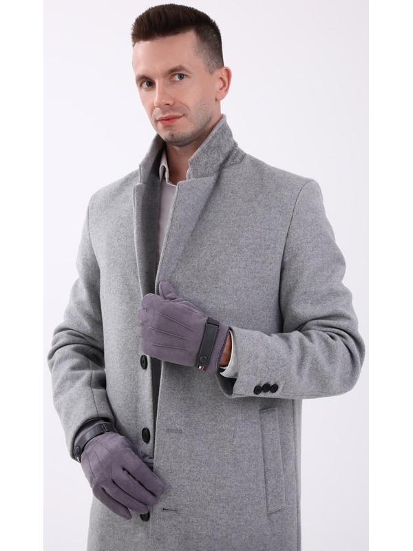 Перчатки мужские, безразмерные, с утеплителем, цвет серый