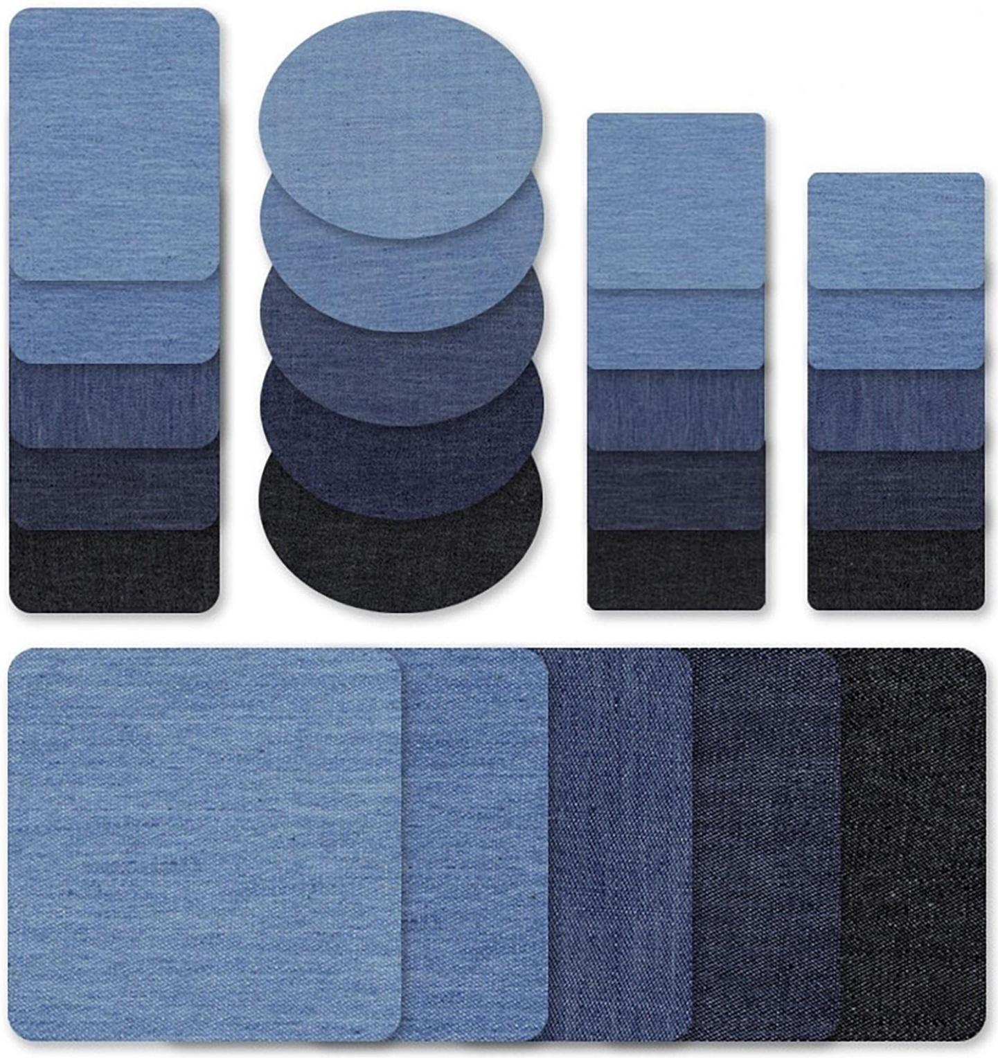 Набор заплаток для одежды «Синий спектр», овальные, термоклеевые, 7 × 5 см, 5 шт