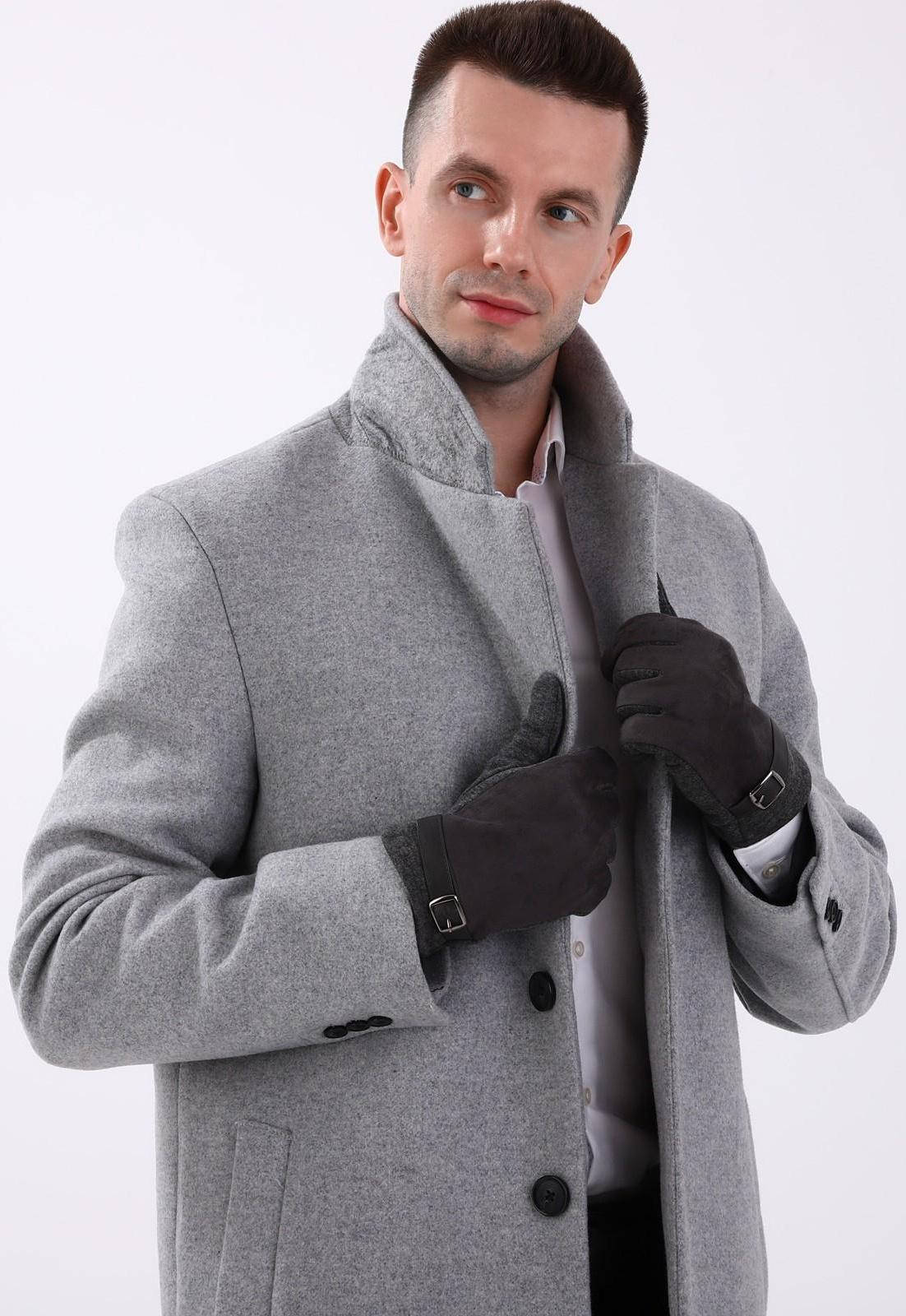 Перчатки мужские, безразмерные, с утеплителем, цвет серый