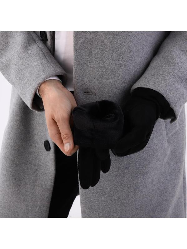 Перчатки мужские, безразмерные, с утеплителем, цвет чёрный