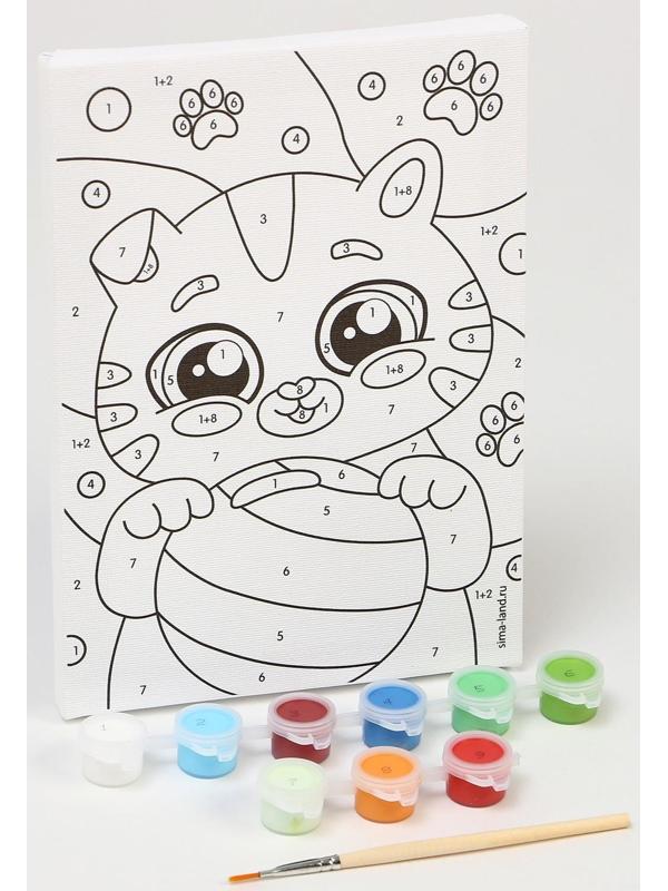 Картина по номерам «Котёнок с лапками» 21х15 см