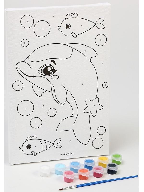 Картина по номерам «Малыш-дельфин» 20х30 см