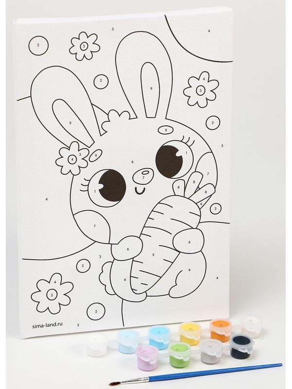 Картина по номерам «Любопытный зайчик», 20х30 см