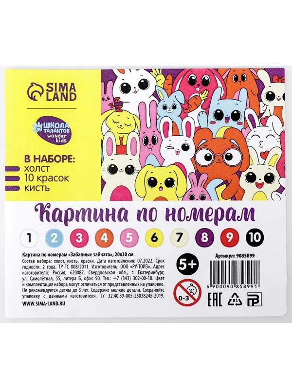 Картина по номерам «Забавные зайчата» 20х30 см