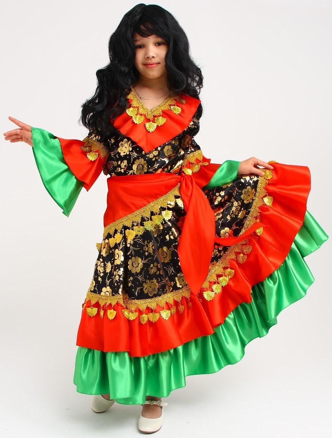 Карнавальный костюм «Цыганка», цвет красно-зелёный, р. 40, рост 146-152 см