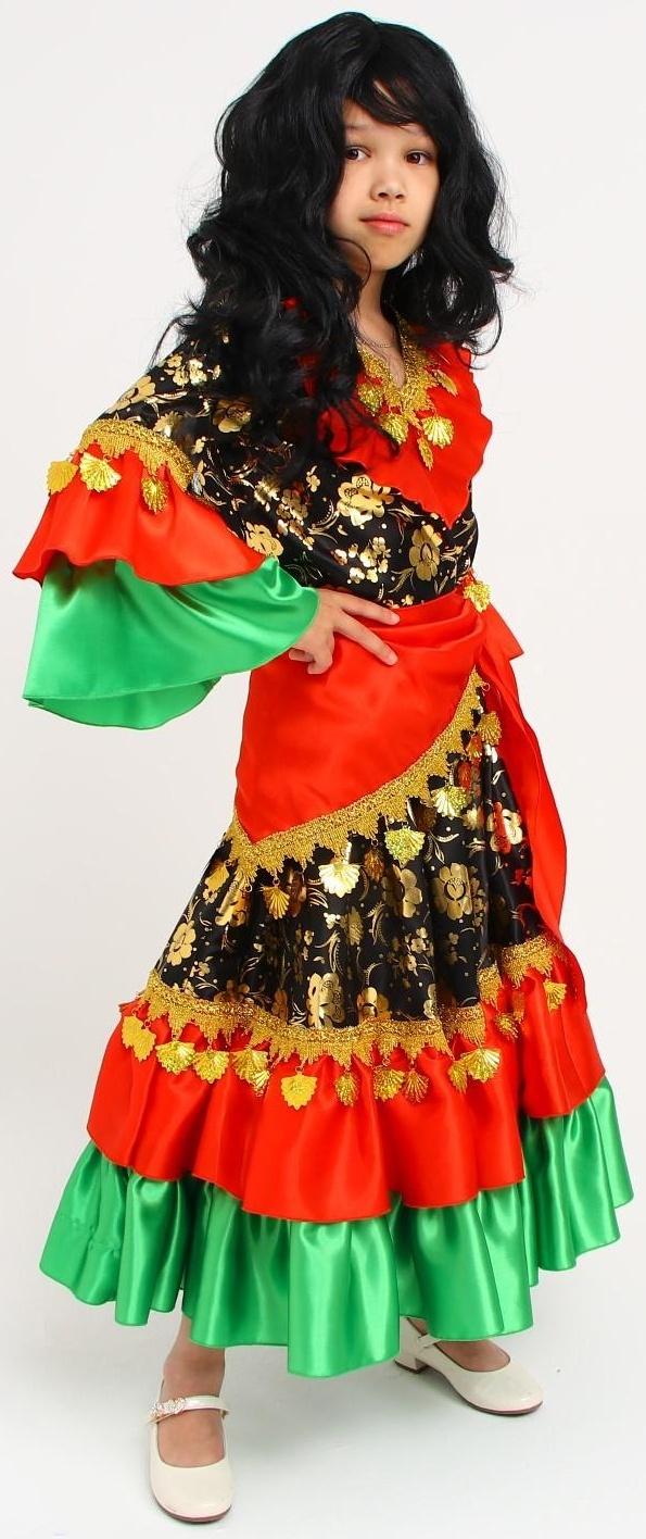 Карнавальный костюм «Цыганка», цвет красно-зелёный, р. 40, рост 146-152 см