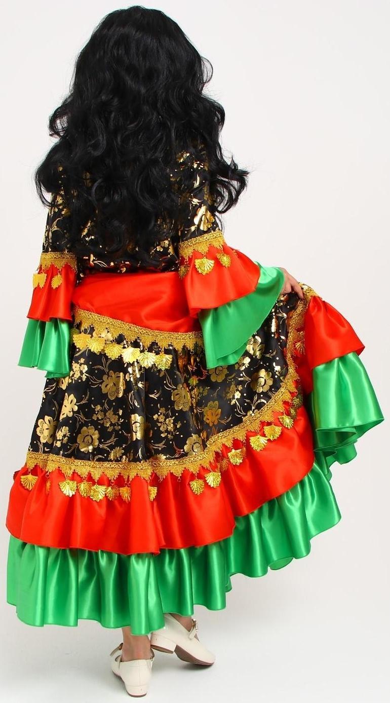 Карнавальный костюм «Цыганка», цвет красно-зелёный, р. 40, рост 146-152 см