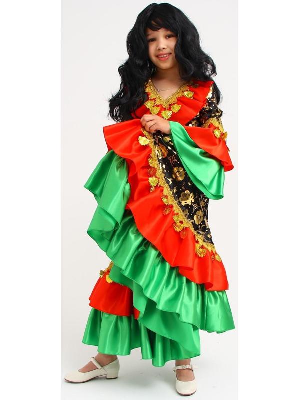 Карнавальный костюм «Цыганка», цвет красно-зелёный, р. 40, рост 146-152 см