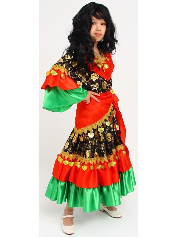 Карнавальный костюм «Цыганка», цвет красно-зелёный, р. 40, рост 146-152 см