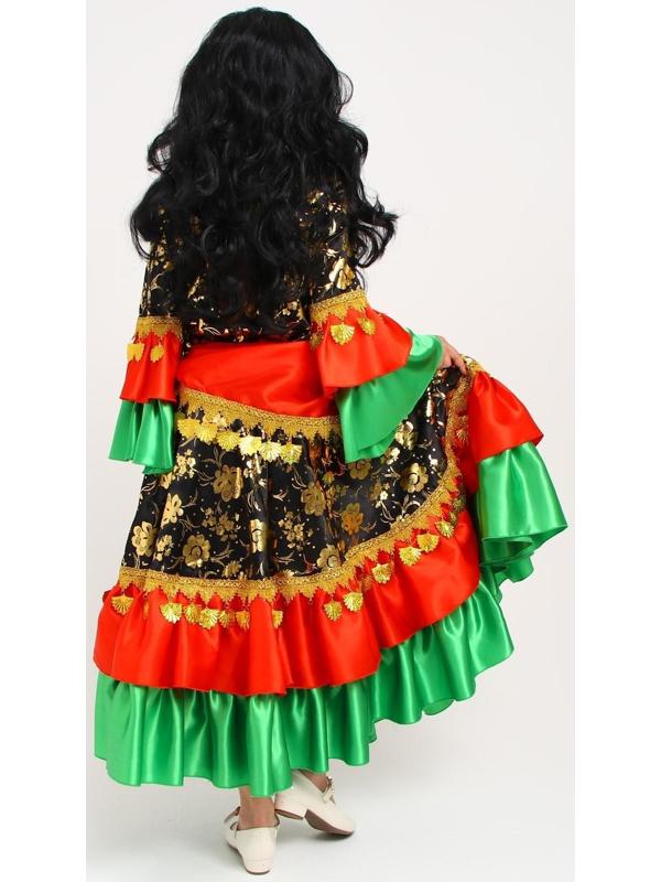 Карнавальный костюм «Цыганка», цвет красно-зелёный, р. 40, рост 146-152 см