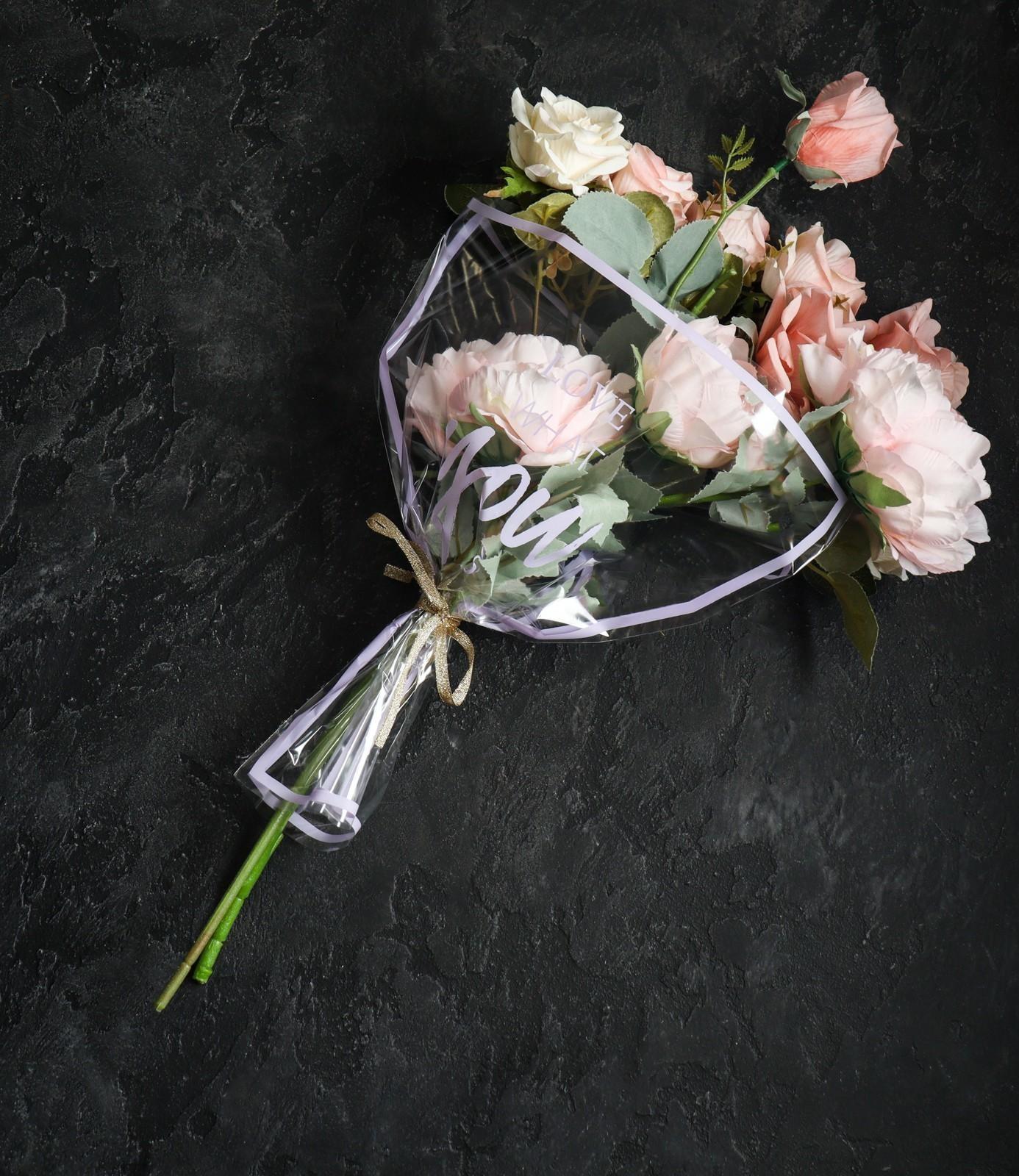 Пакет цветочный Рюмка, сиреневый 35/40